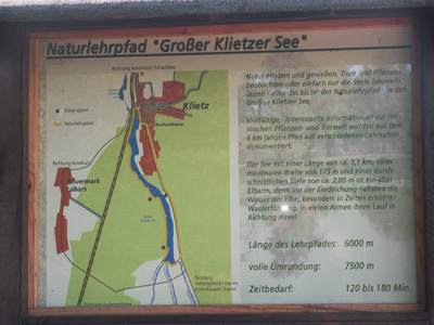 Naturlehrpfad "Grosser Klietzer See" - Eine der zahlreichen Info-Tafeln