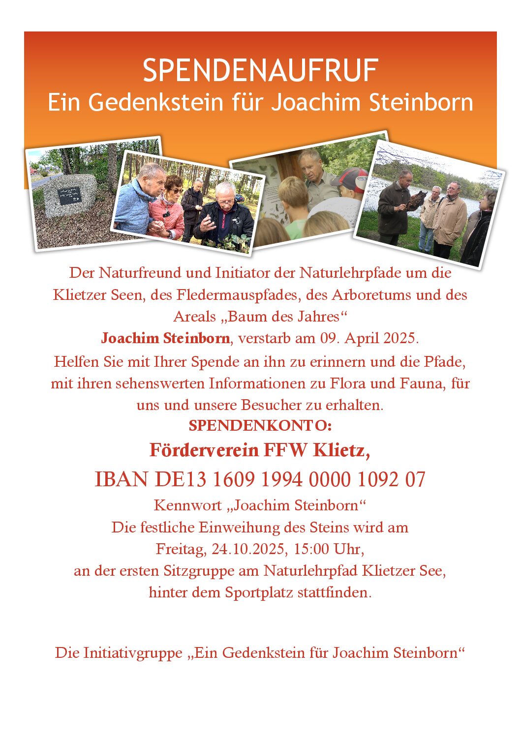 2025 Steinborn Spendenplakat